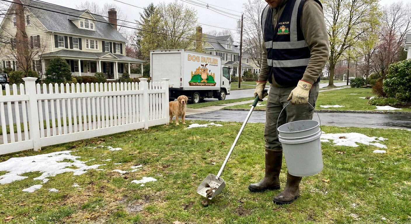 Spring dog waste cleanup service in Fairfield County