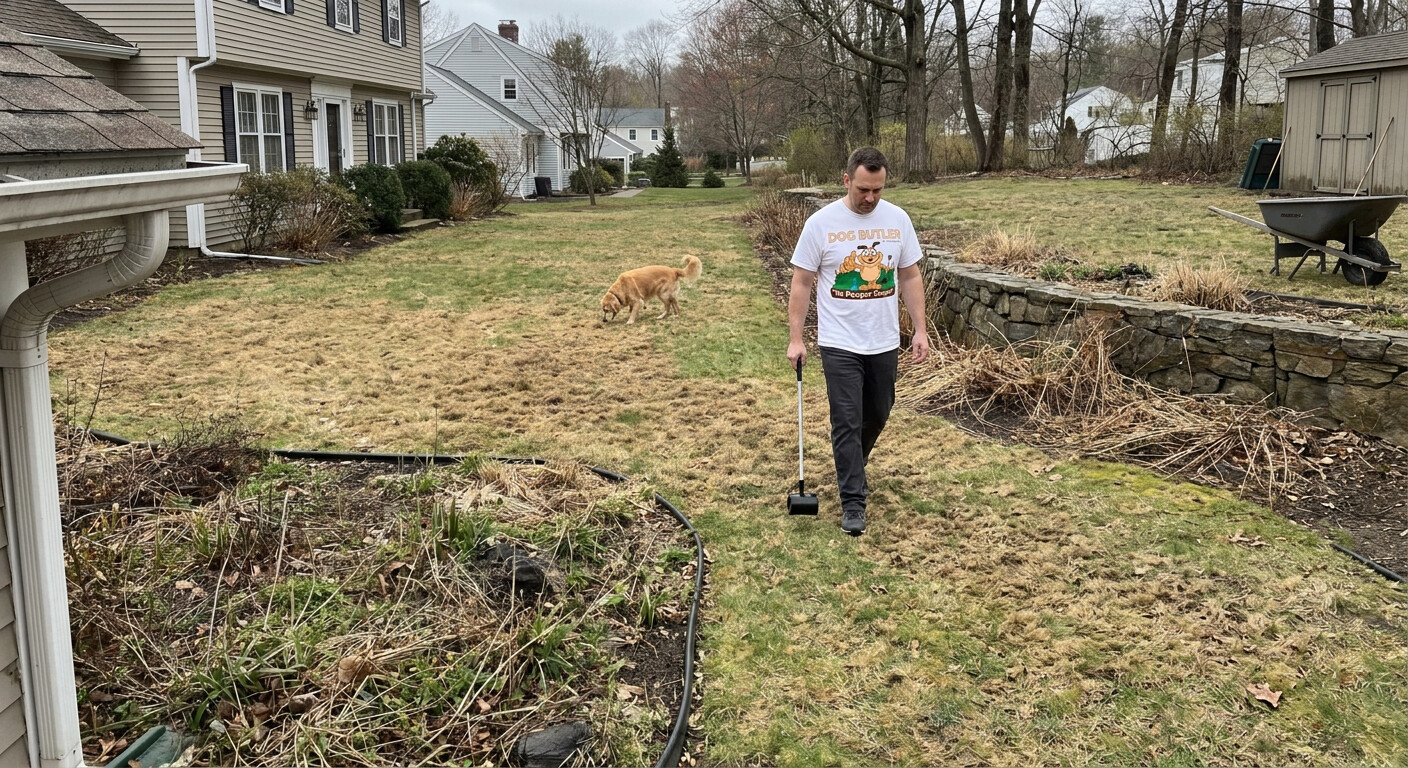 Fairfield County yard after winter deep cleanup with cleared debris and healthy green grass